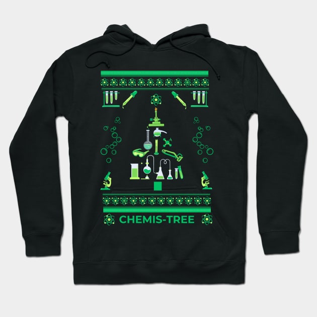 Nerdy Christmas Chemis-Tree Green Hoodie by Blerdy Laundry